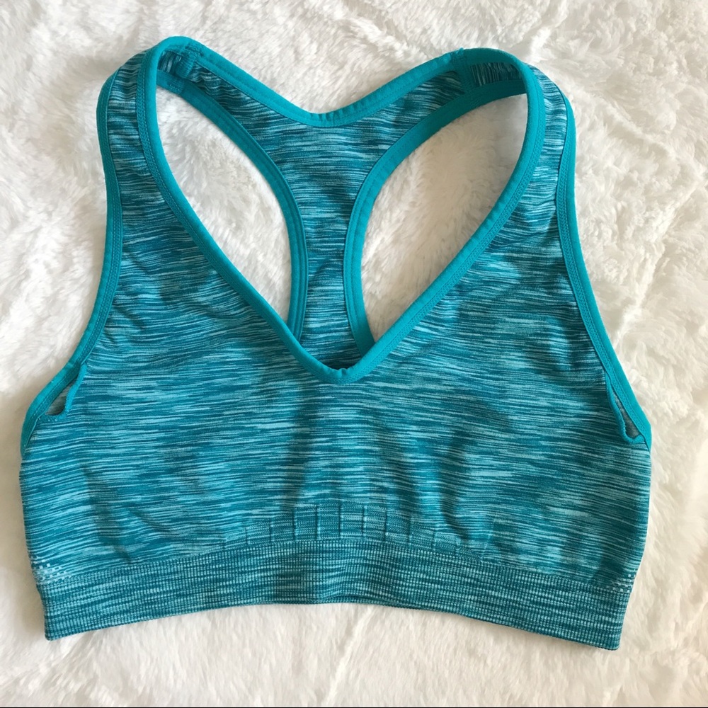 Columbia Turquoise Seamless Spacedye Sports Bra Size Medium Activewear - Picture 8 of 10